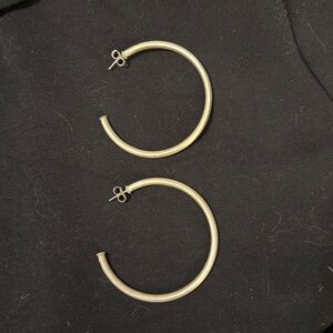 Sheila Fajl Brushed Silver Hoop Earrings
